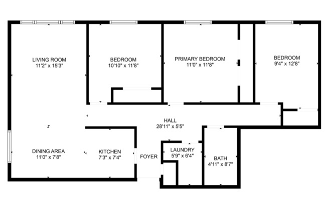 3 beds, 1 bath, 1,200 sqft, $860, Unit 1412-105