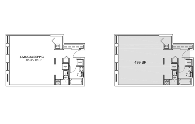 Studio, 1 bath, 595 sqft, $1,433, Unit C-206