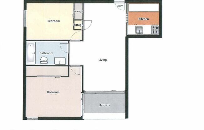 2 beds, 1 bath, 900 sqft, $1,461, Unit 512