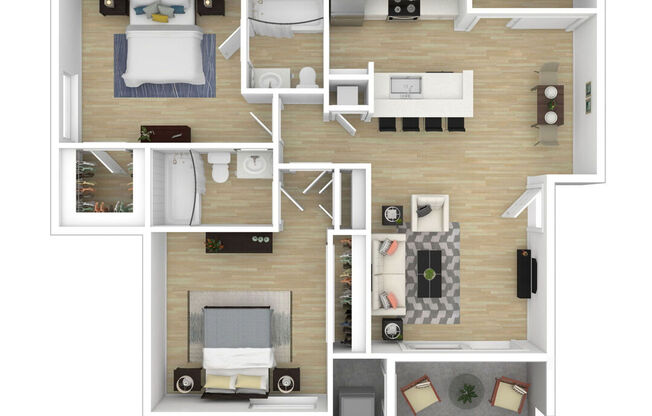 2 beds, 2 baths, 1,000 sqft, $2,986