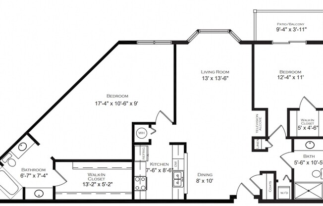 2 beds, 2 baths, $1,405