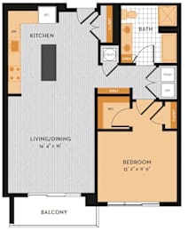 1 bed, 1 bath, 932 sqft, $2,851