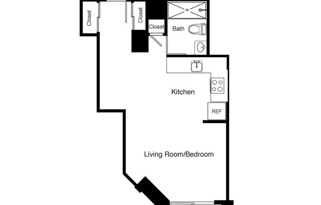 1 bed, 1 bath, 587 sqft, $4,098, Unit S09N