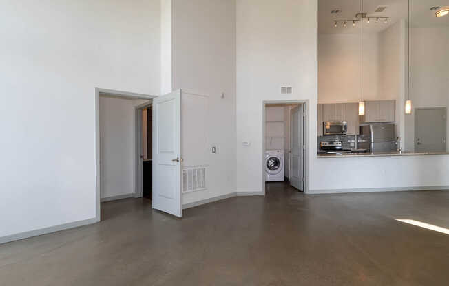 Living Area and Kitchen with Hard Surface Flooring