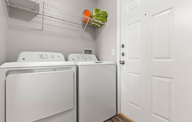 our apartments have a laundry room with a washer and dryer