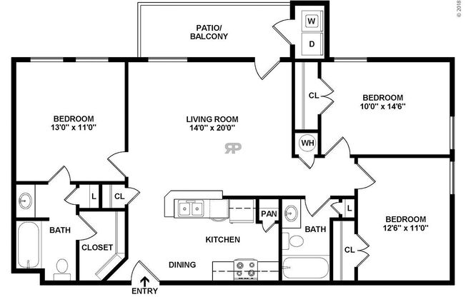 3 beds, 2 baths, 1,193 sqft, $1,834