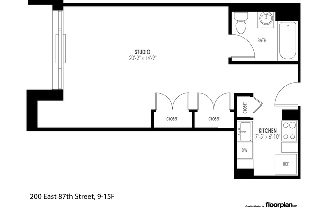 Studio, 1 bath, $3,850, Unit 8F