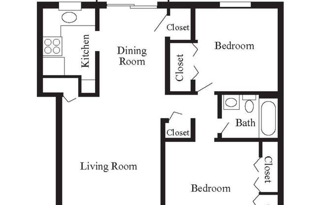 2 beds, 1 bath, 740 sqft, $1,245