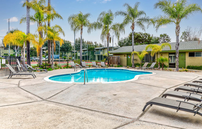 the swimming pool at our apartments