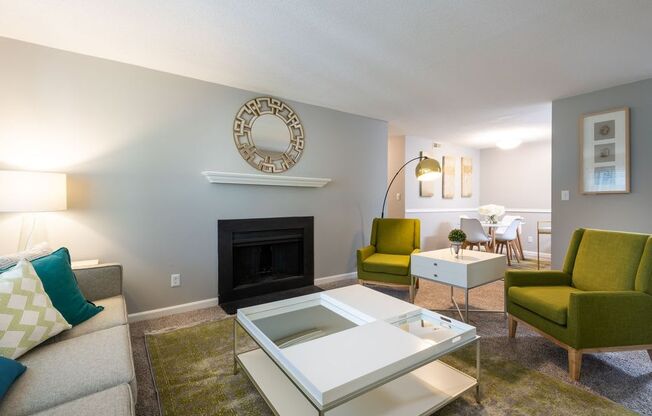 Living Room With TV at The Summit at Avent Ferry, Raleigh