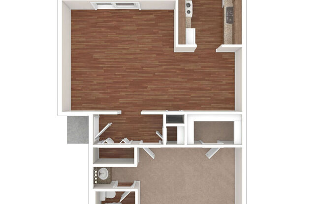 1 bed, 1 bath, 676 sqft, $740