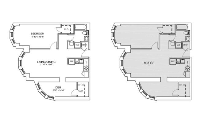 1 bed, 1 bath, 545 sqft, $2,135, Unit C-309