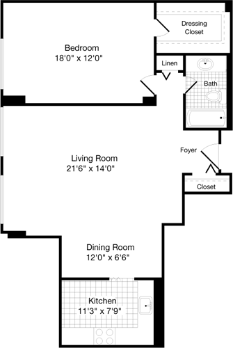 1 bed, 1 bath, 865 sqft, $2,214