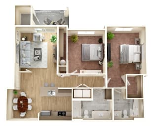 2 beds, 2 baths, 1,040 sqft, $1,903