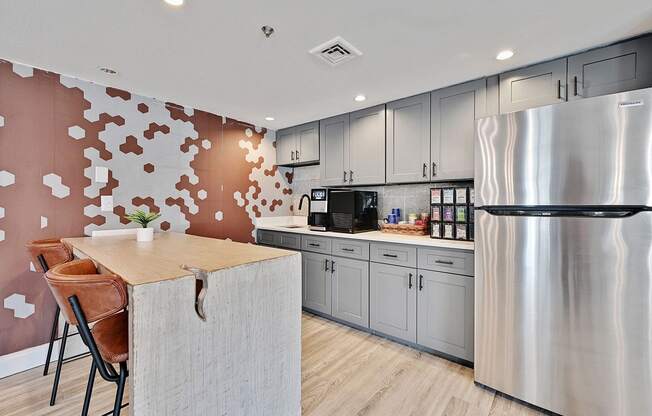 Gourmet Kitchen With Island at Rivers Edge Apartments, Waukesha