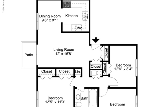 3 beds, 1 bath, 967 sqft, $1,190