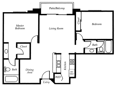 2 beds, 2 baths, 1,036 sqft, $2,848, Unit 289