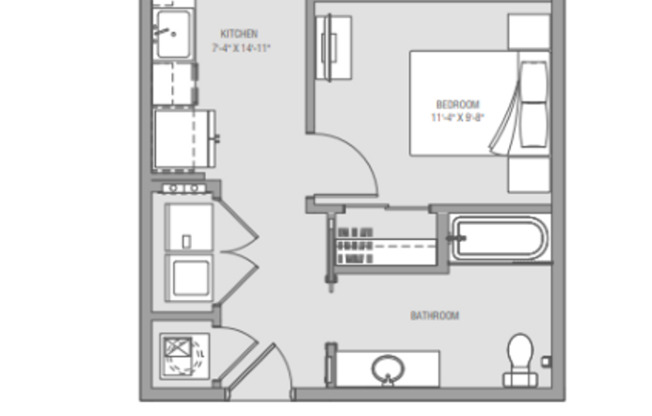 1 bed, 1 bath, 626 sqft, $1,199, Unit 809 E. Long