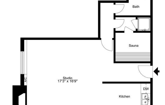 Studio, 1 bath, 610 sqft, $1,105, Unit 50103