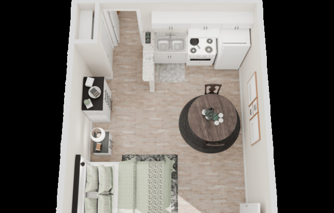 Studio, 1 bath, 320 sqft, $625