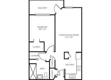 1 bed, 1 bath, 688 sqft, $1,567