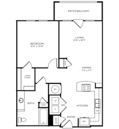 1 bed, 1 bath, 836 sqft, $1,449
