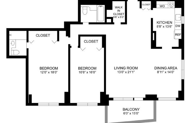 2 beds, 2 baths, 1,130 sqft, $3,900