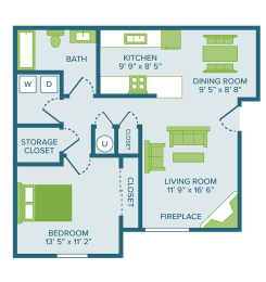 1 bed, 1 bath, 830 sqft, $1,135