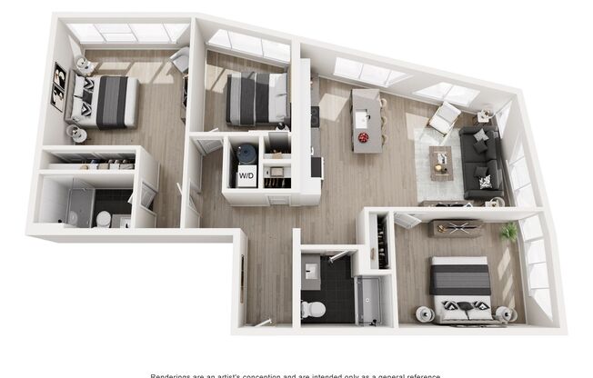 3 beds, 2 baths, 1,311 sqft, $3,389, Unit 506