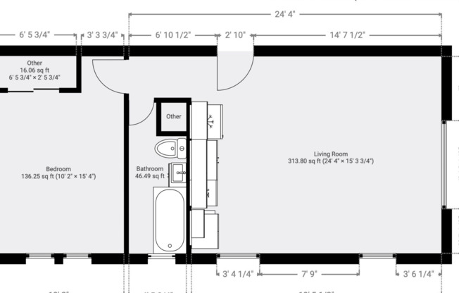 1 bed, 1 bath, 620 sqft, $1,150, Unit 302