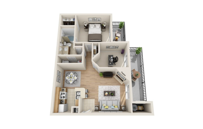 2 beds, 1 bath, 860 sqft, $1,709, Unit 0833