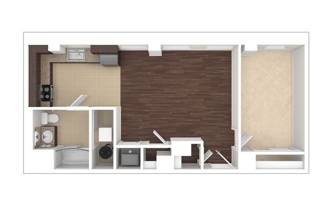 1 bed, 1 bath, 604 sqft, $2,575, Unit H-211