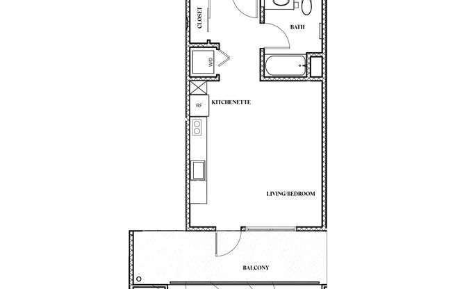 Studio, 1 bath, 654 sqft, $2,214, Unit 207