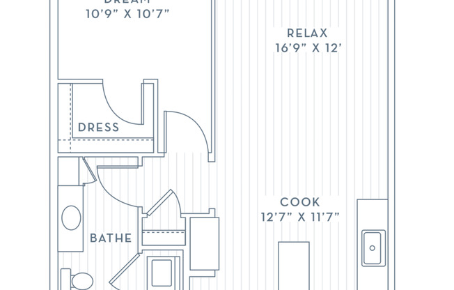 1 bed, 1 bath, 727 sqft, $1,523