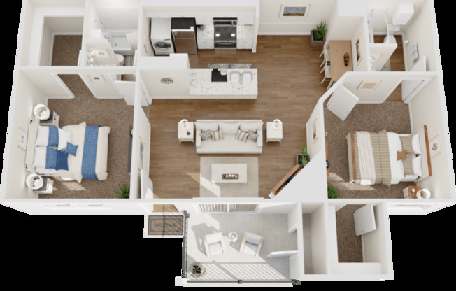 2 beds, 2 baths, 890 sqft, $1,780