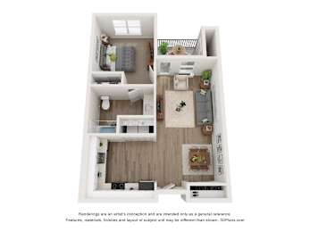 1 bed, 1 bath, 664 sqft, $1,575