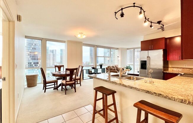 FULLY FURNISHED 2 BEDROOM UNIT IN KAKAAKO