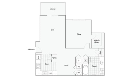 1 bed, 1 bath, 828 sqft, $1,362