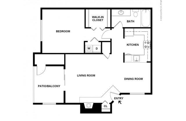 1 Bedroom Floor Plan | Apartments For Rent In Kennewick, WA | Crosspointe Apartments