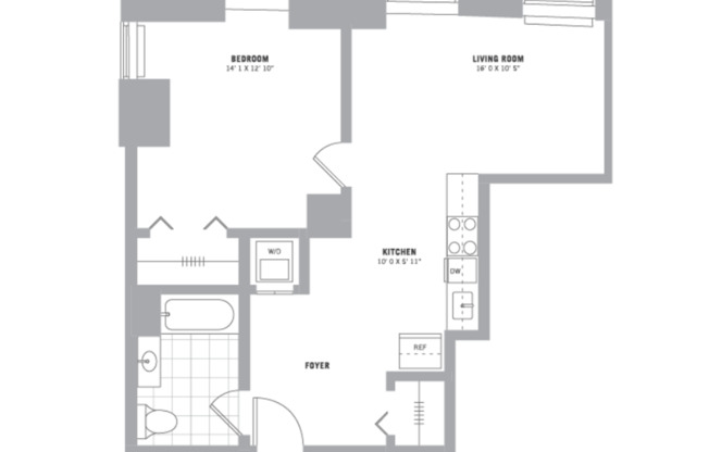 1 bed, 1 bath, 754 sqft, $2,495, Unit 210-709