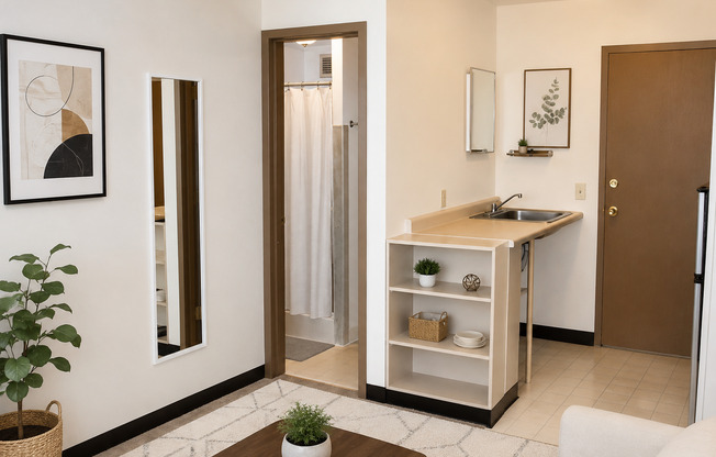Studio, 1 bath, 200 sqft, $850, Unit 45-104