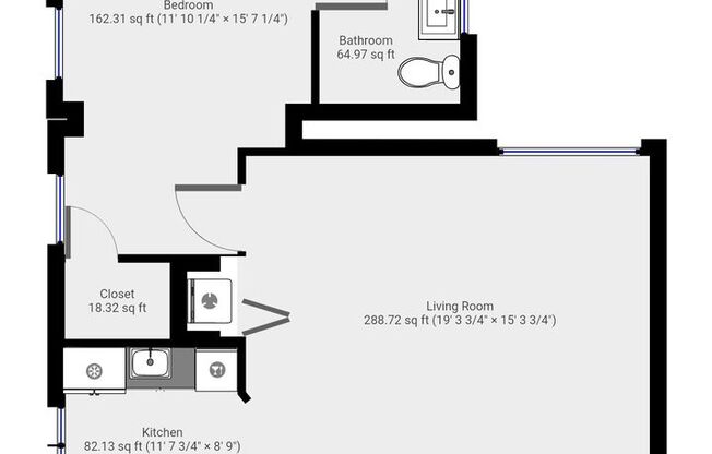 1 bed, 1 bath, 685 sqft, $2,295, Unit 406