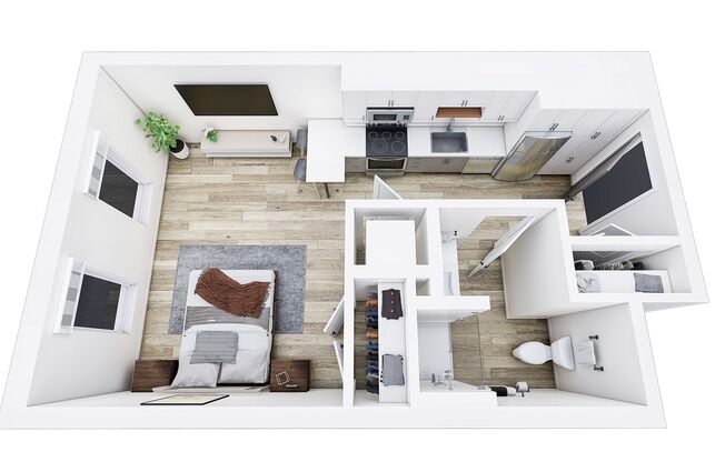 Studio, 1 bath, 456 sqft, $1,195, Unit 103