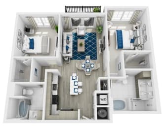 2 beds, 2 baths, 1,046 sqft, $3,396