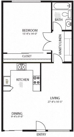 1 bed, 1 bath, 700 sqft, $2,245