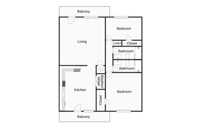 2 beds, 2 baths, 1,084 sqft, $1,210