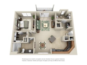 1 bed, 1 bath, 943 sqft, $1,572