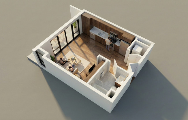 Studio, 1 bath, 425 sqft, $2,495