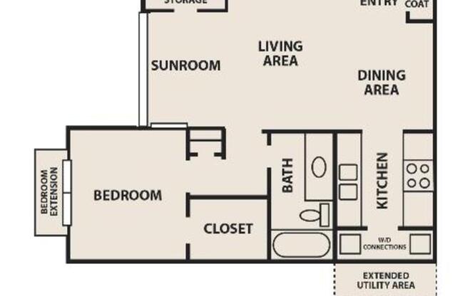 1 bed, 1 bath, 705 sqft, $1,088