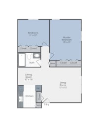 2 beds, 1 bath, 825 sqft, $1,025